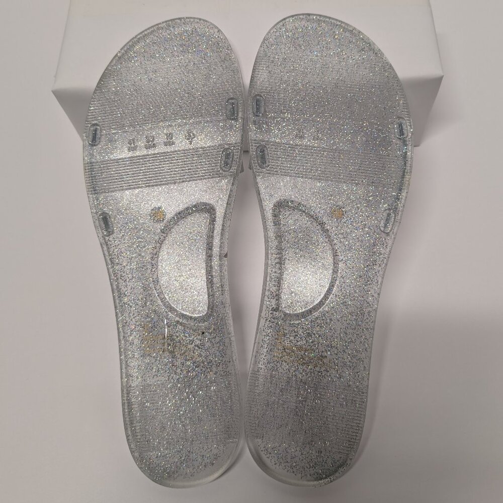 Anthropologie Matisse Clear Jelly Slide Sandals w/ Multi-Colored Glitter - Picture 11 of 16